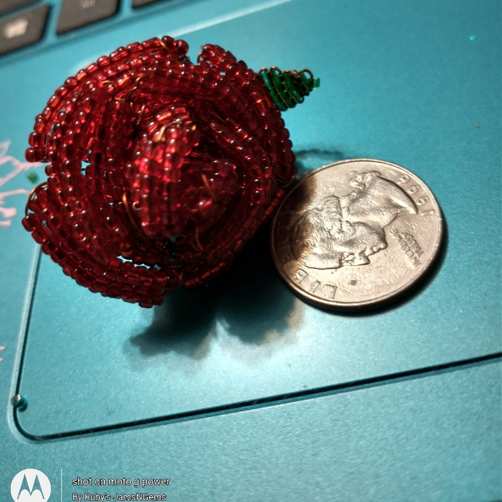 Red Beaded Rose.